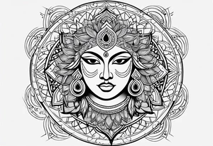 kali, durga, geometric mandala tattoo idea