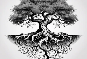 a tree with roots with the text of "Deep roots are not reached by the frost." around it tattoo idea
