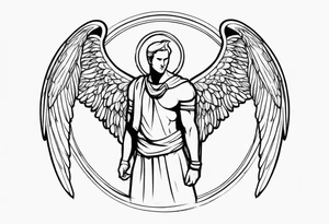 2 male guardian angels tattoo idea