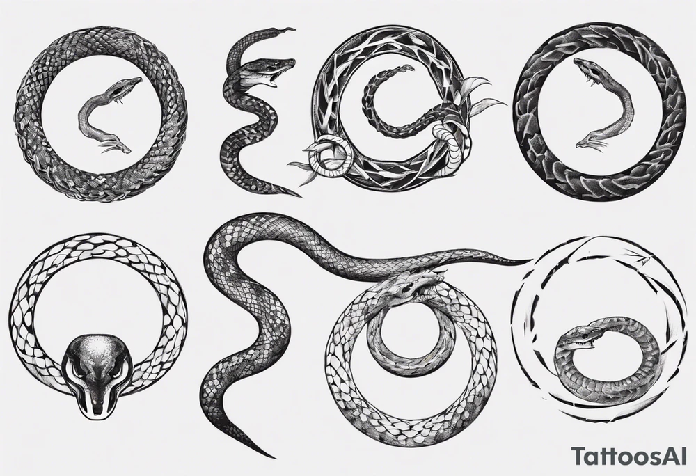 ouroboros snake cyber sigillism tattoo idea