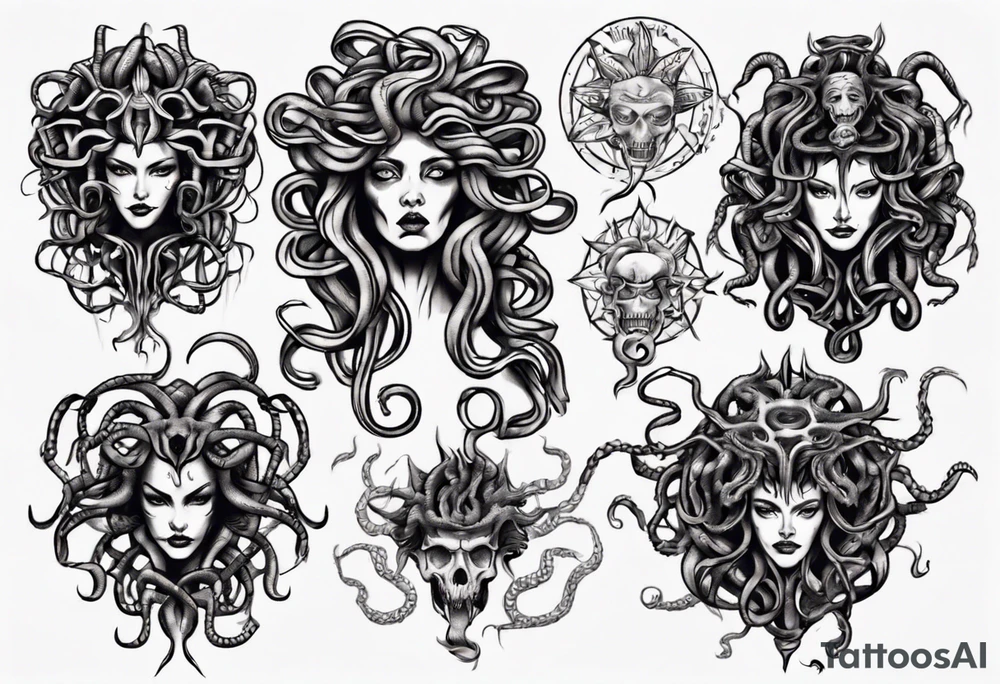Dark dangerous Medusa tattoo idea