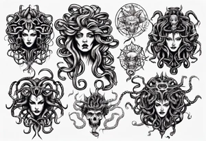 Dark dangerous Medusa tattoo idea