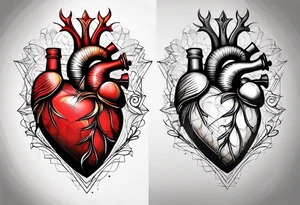 Heart with click in middle hands on 8 and 5 tattoo idea