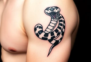 black king snake with white stripes tattoo idea