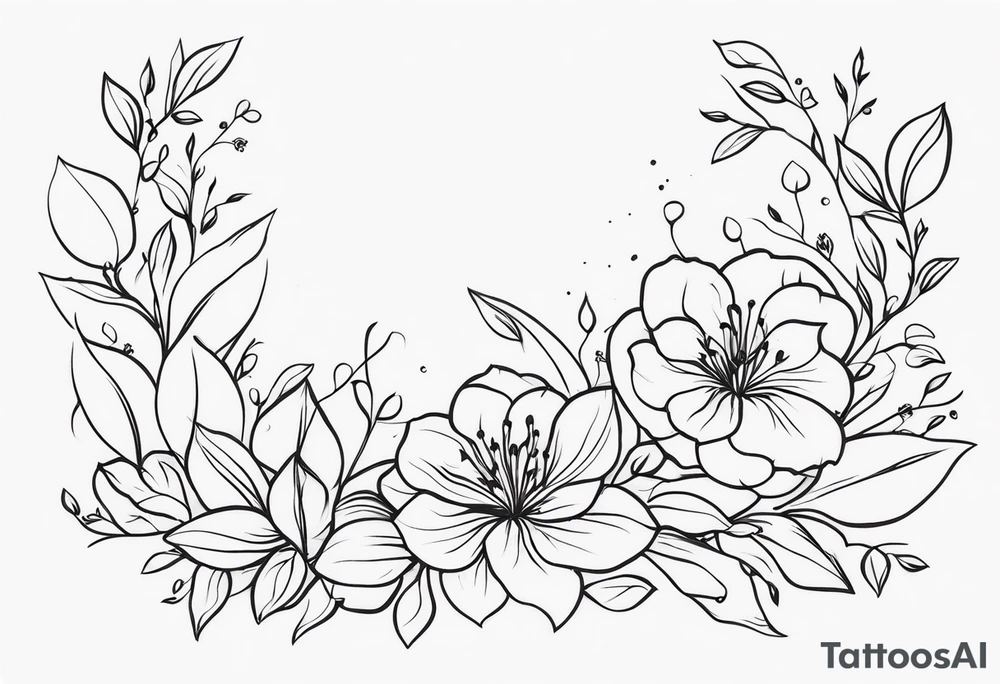 vines of flowers and leaves tattoo idea