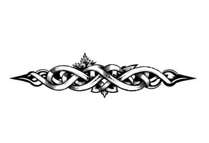 Arm band tattoo of Celtic knot combined with nature tattoo idea