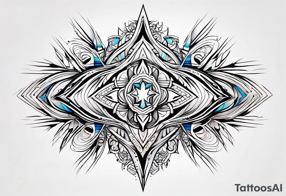 neo-tribal abstract lines gradient tattoo idea
