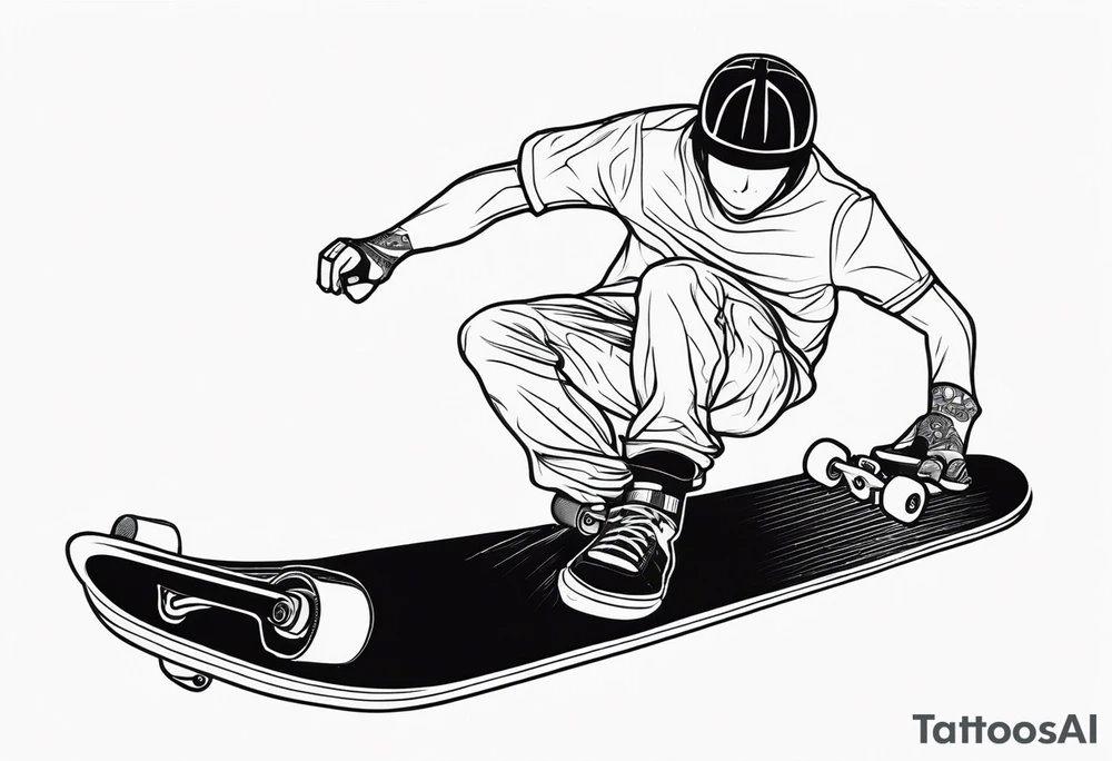 skateboard ride tattoo idea