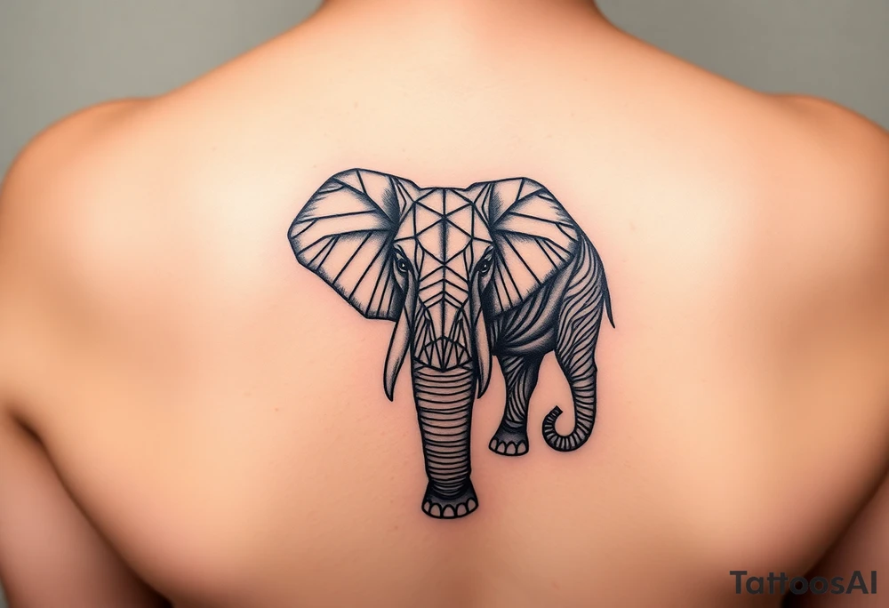 Elephant Mandela on shin women tattoo idea
