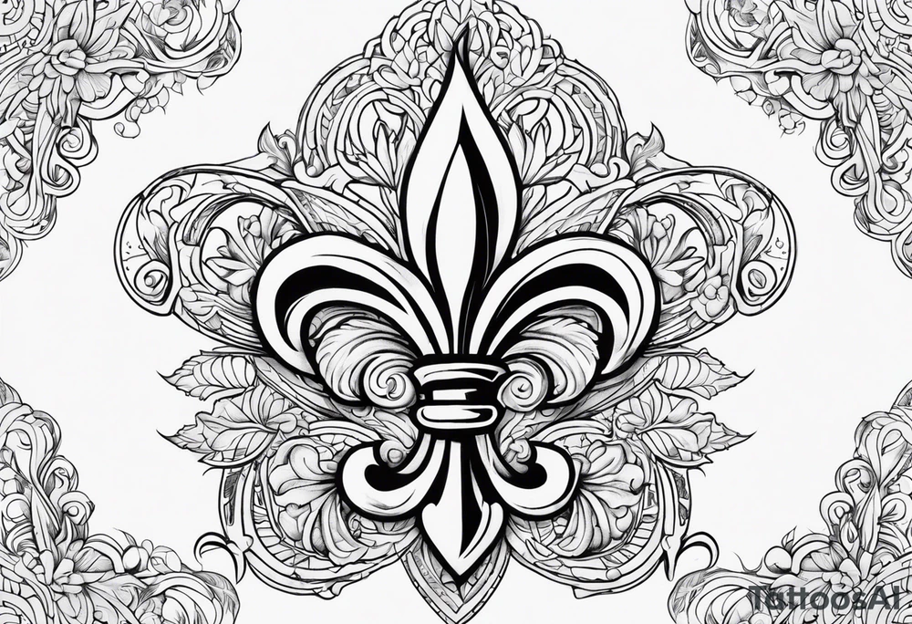Fleur de lys celtique en flamme tattoo idea