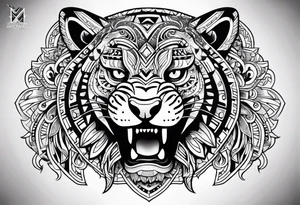Aztec jaguar tattoo idea