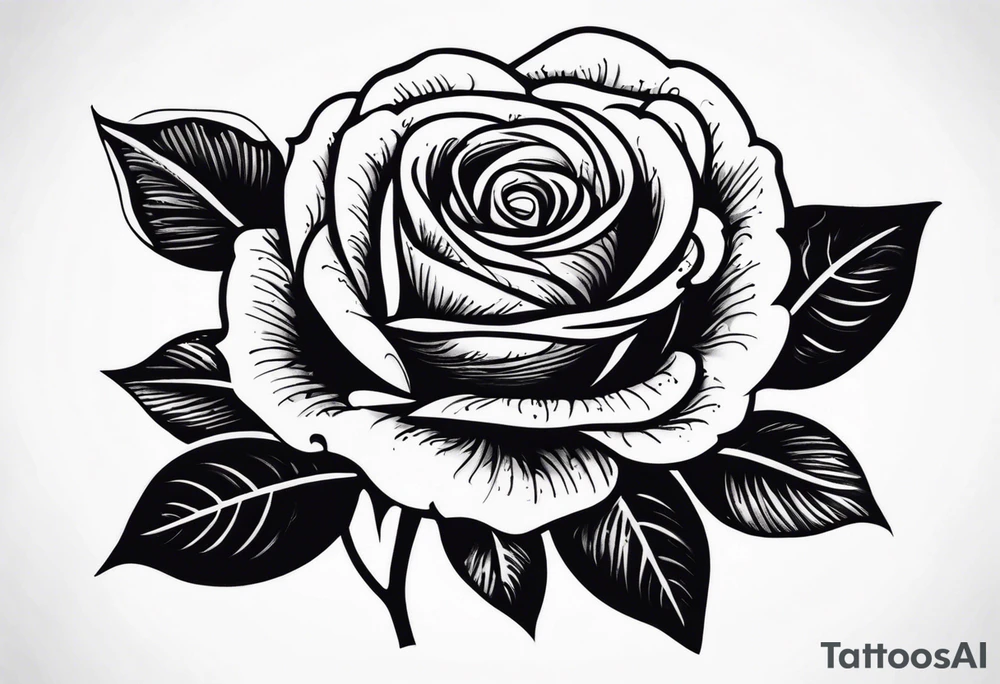 single red rose, black background tattoo idea