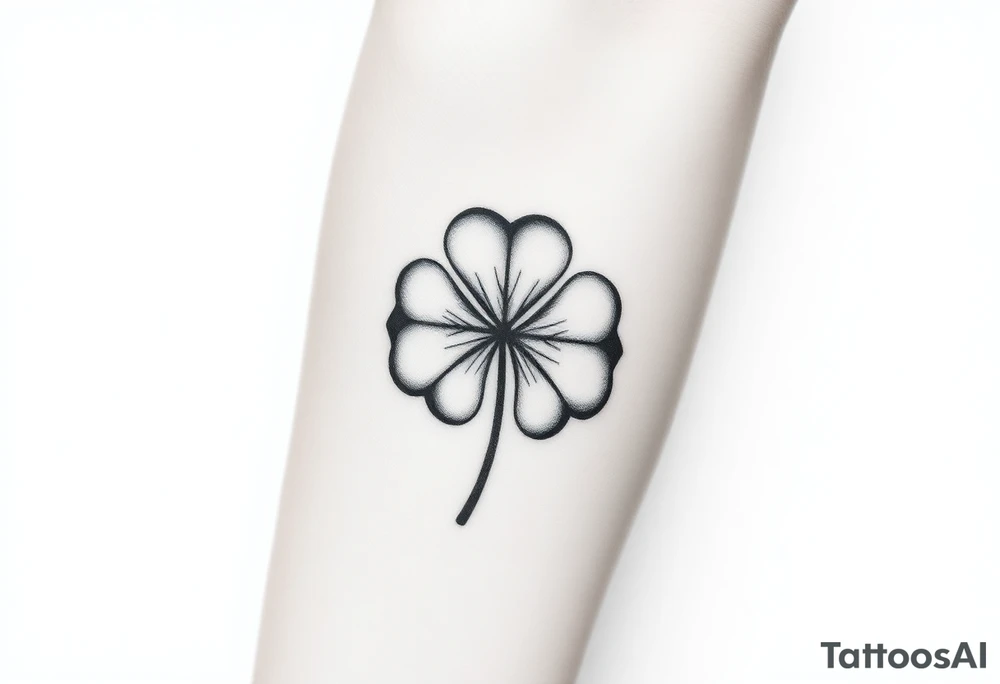 A red five leaf clover tattoo idea