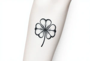 A red five leaf clover tattoo idea