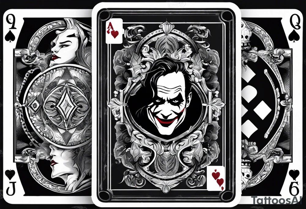 The playing cards 2, 3, and the joker with a prison shank tattoo idea