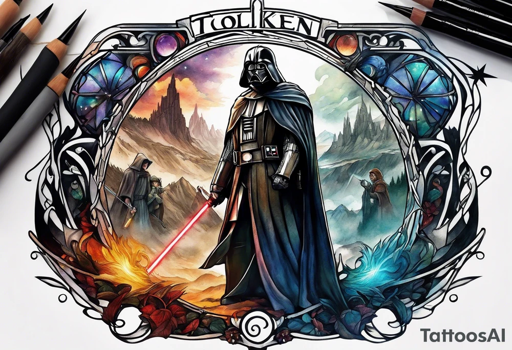 Lord of the rings, star wars, doctor who tattoo idea