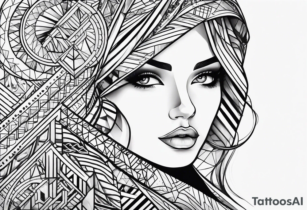 Geometric pattern tattoo idea