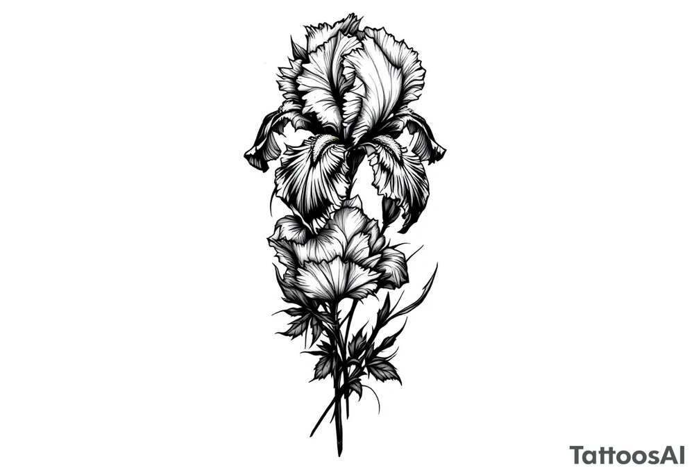 Irises flowers ornement tattoo idea