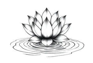serene lotus flower emerging from sacred waters with ripples tattoo idea