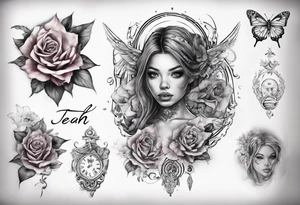an idea for a tatoo of my daughter , her name is teah tattoo idea