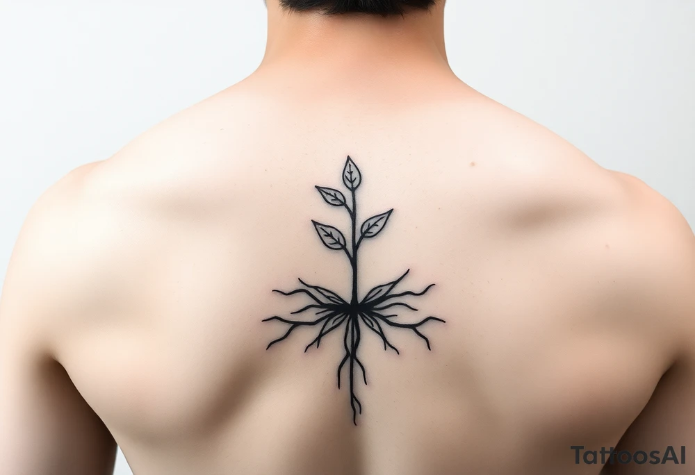 minimalistic sprout tattoo as a cycle that symbolizes that every year we just grow all over again tattoo idea