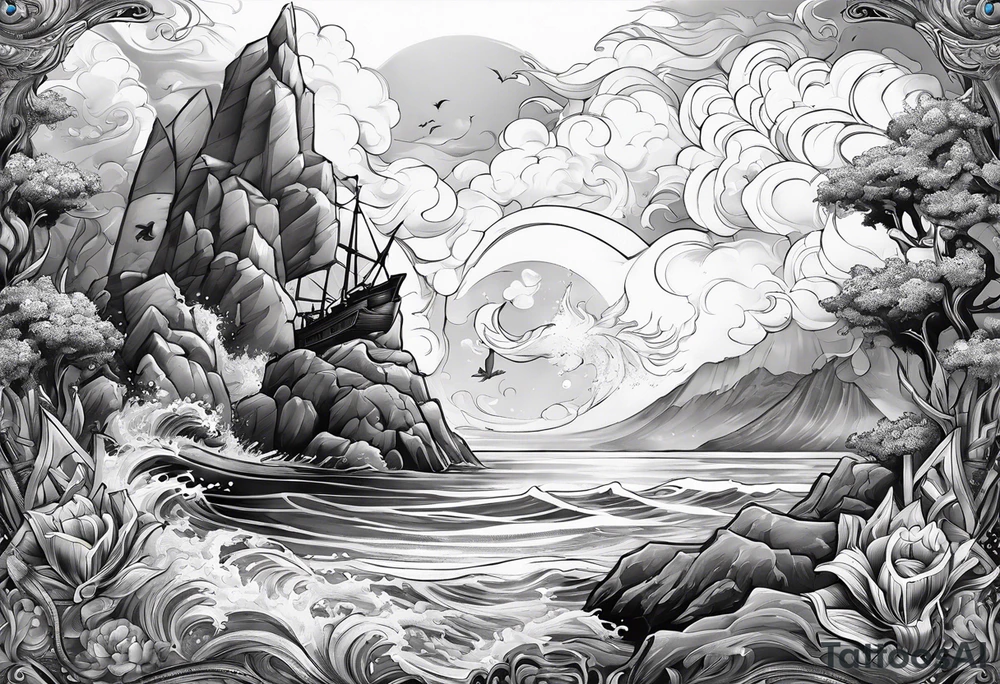 Poseidon water tattoo idea