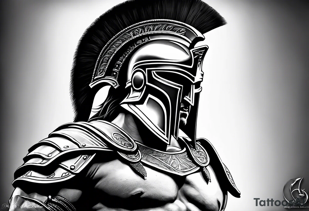 spartan warrior full body tattoo idea