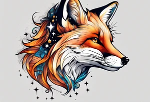 fox looking at the stars tattoo idea