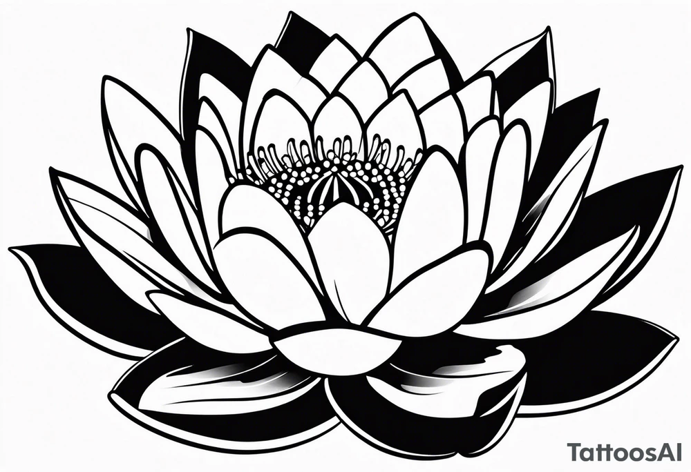 single line water lily tattoo tattoo idea