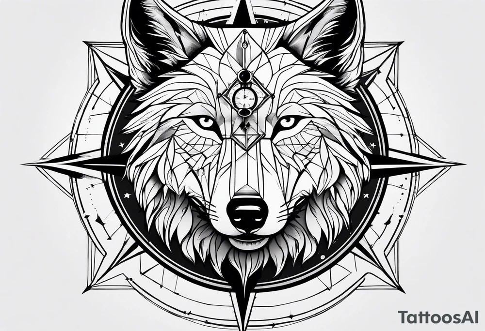 Compass for direction and guidance and a wolf tattoo idea Compass for direction and guidance and a wolf tattoo idea