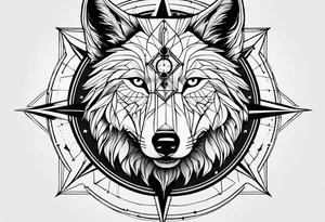 Compass for direction and guidance and a wolf tattoo idea