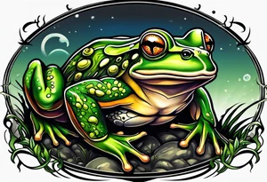 Muscular frog monster tattoo idea