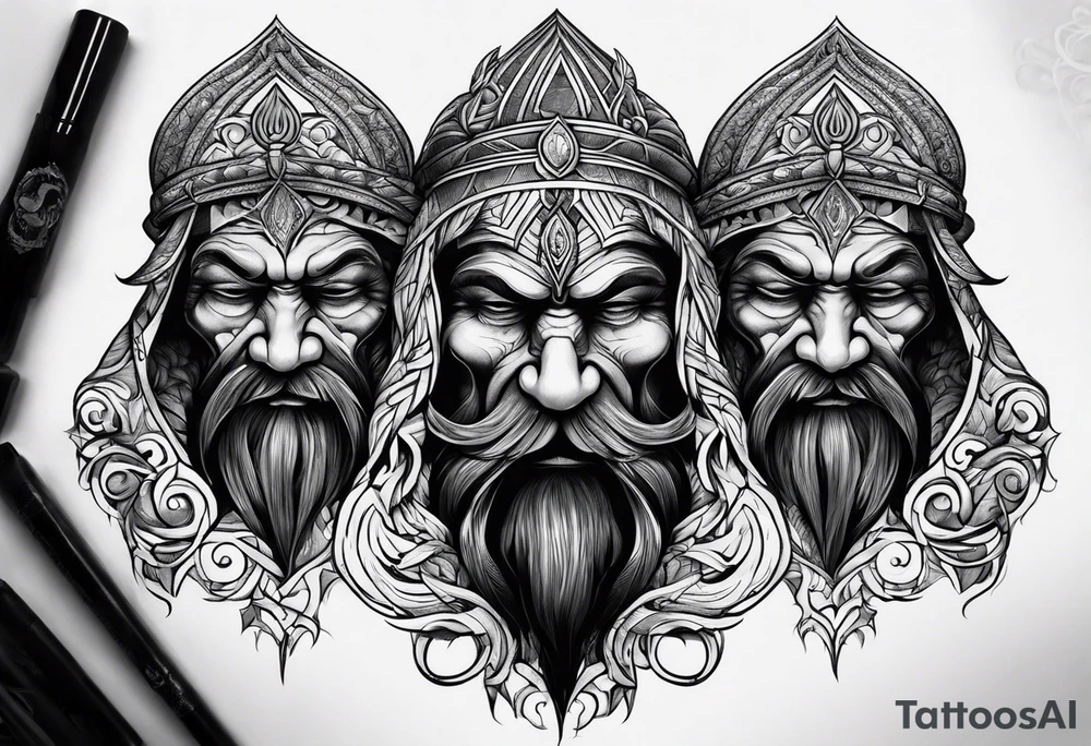3 lost spirts floating in smoke hear no evil see no evil speak no evil tattoo idea