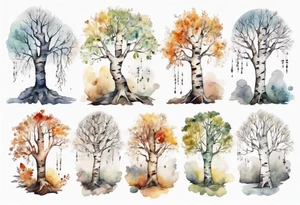 a birch tree shaped like a human tattoo idea