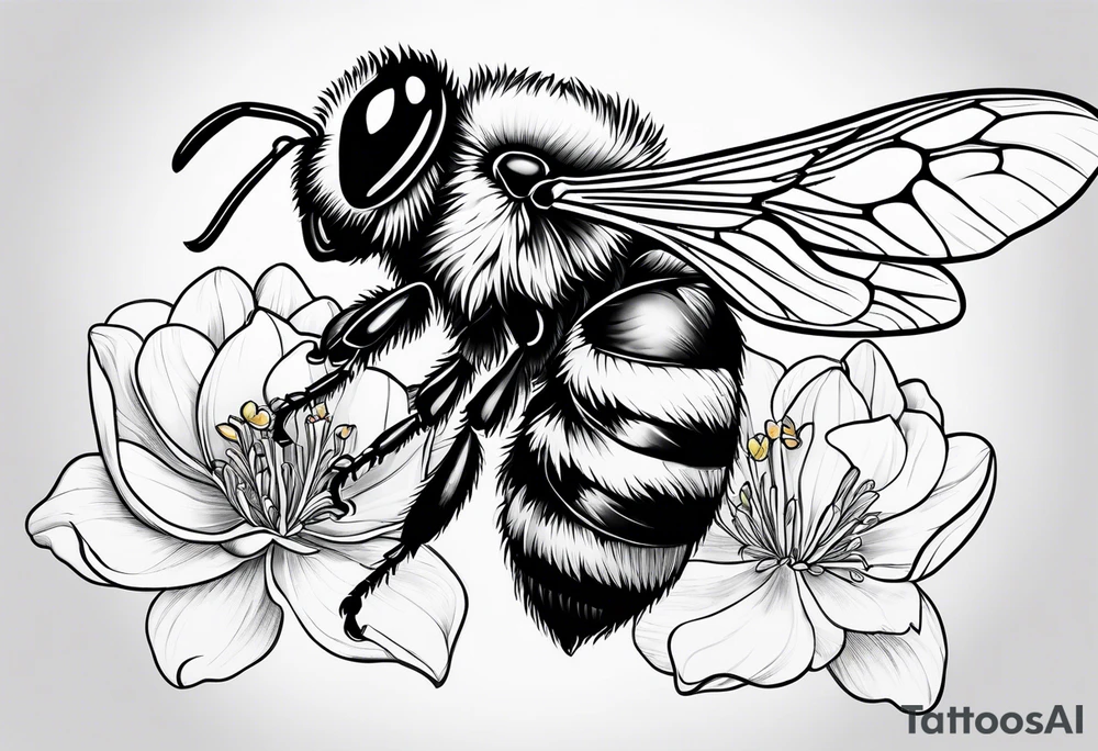 Bumblebee and magnolia tattoo idea