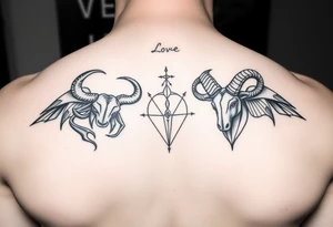 Love cancer and Taurus tattoo idea