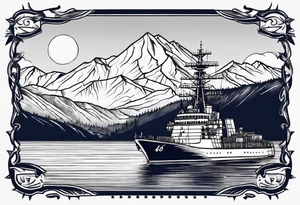 colorado mountains and a navy ship tattoo idea