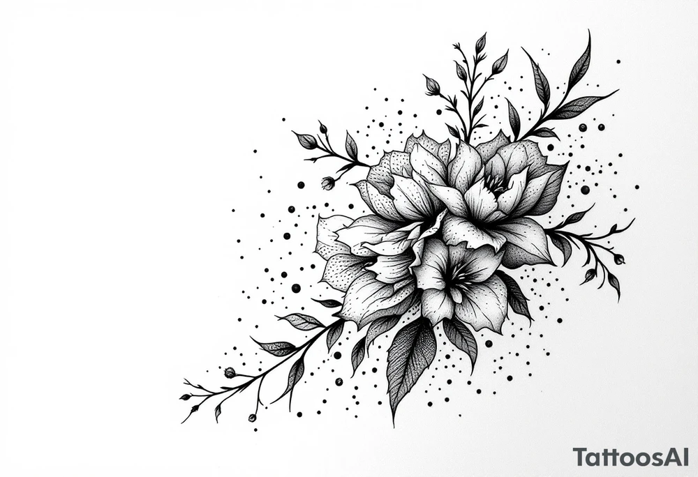 bouquet of flowers tattoo idea