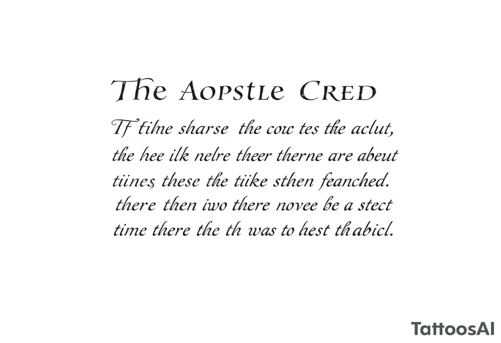The Apostles Creed tattoo idea