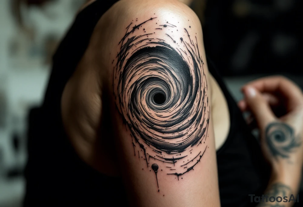 Human Civilisation is being sucked into a Black hole vortex tattoo idea