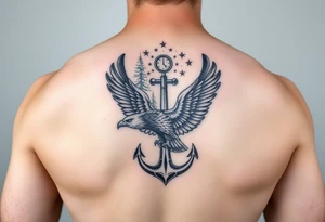 Father time/Keeper of the stars, Trees, anchor,
 Air force eagle tattoo idea