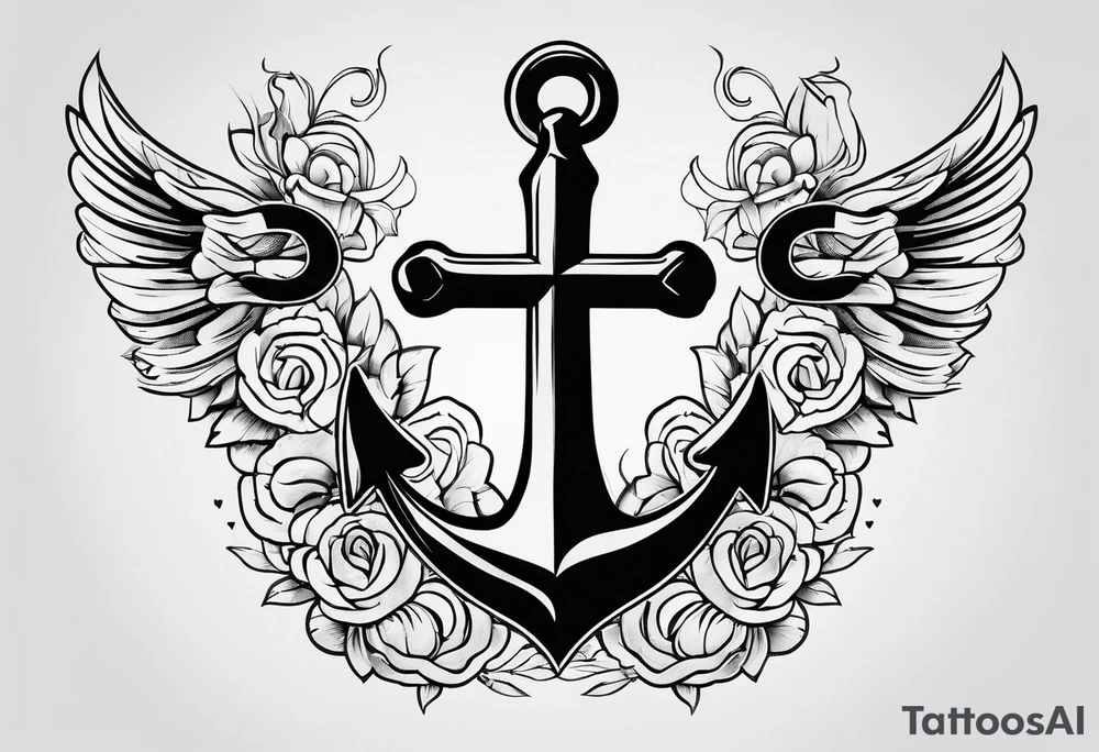 Anchor cross tattoo idea