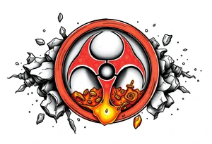 Contagion sign with toxic spill tattoo idea