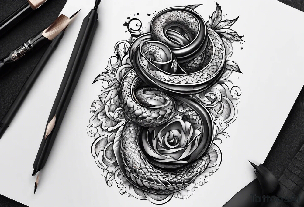 Schlange mit langen körper tattoo idea