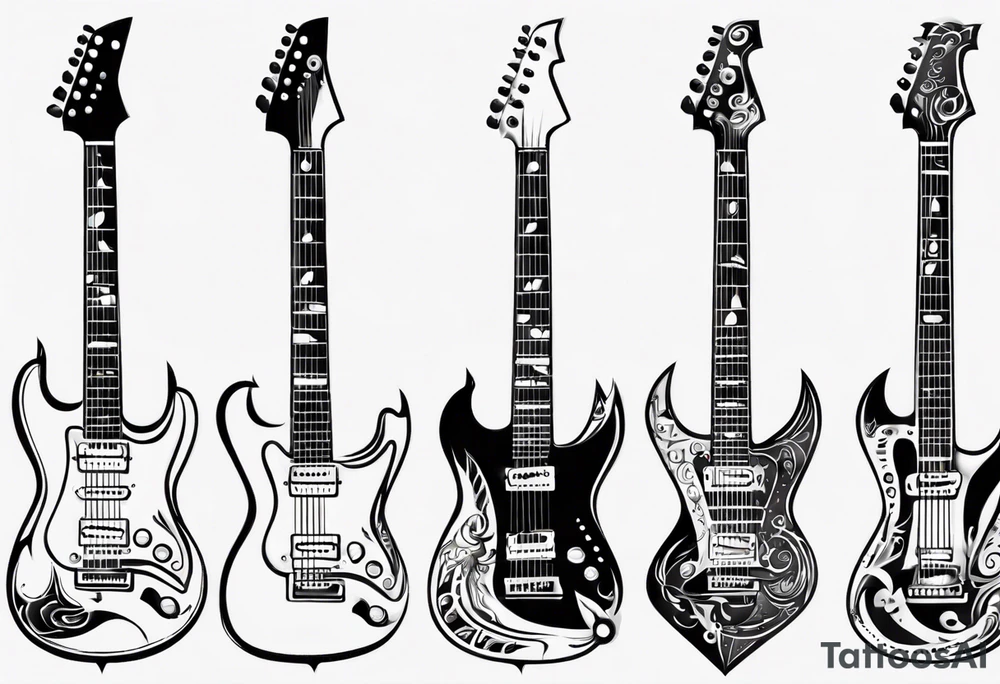 electric guitar tattoo idea