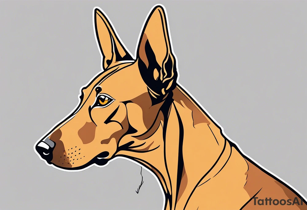 Pharaoh hound, smoking, close up tattoo idea