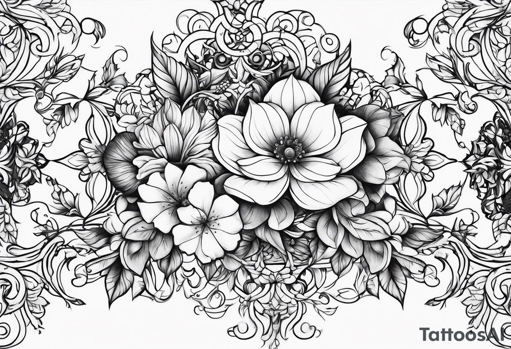 flowers and vines tattoo idea