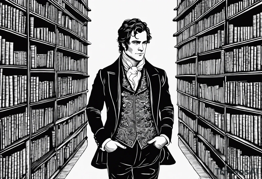 Mr. Darcy, Library, book stacks tattoo idea