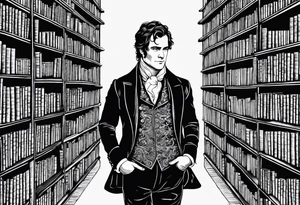 Mr. Darcy, Library, book stacks tattoo idea