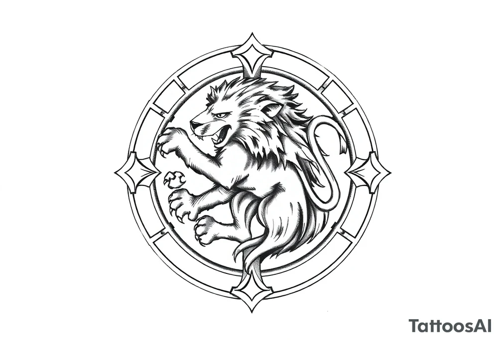 Irish symbol with lion inside tattoo idea
